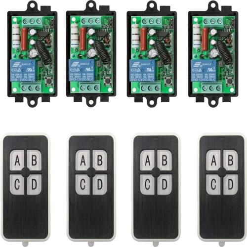 AC 220 V 1 CH 1CH 10A Remote Control Light Switch Relay Output Radio Receiver Module and Waterproof Transmitter Garage Doors