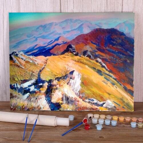 Landscape Mount Picui DIY Painting By Numbers Set Oil Paints 40*50 Picture By Numbers Photo Wall Decoration Handiwork