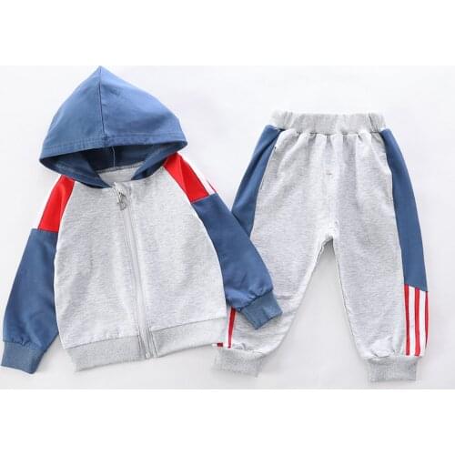 Baby Boys Casual Clothes Set Spring Autumn Cotton Gym Tracksuits 2Pcs Sports Suit Long Sleeves Hooded Sweatshirt Pants Play Wear