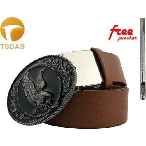 Buckle Animal Series 3D Details Eagle Antique Western Belt Buckle Luxury Men Jeans Belt