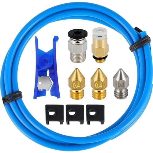 PTFE Tubing 1M XS Series 1.75MM Filament with 1 x PC4-M6 & 1 x PC4-M10 Pneumatic Fittings & Tube Cutter