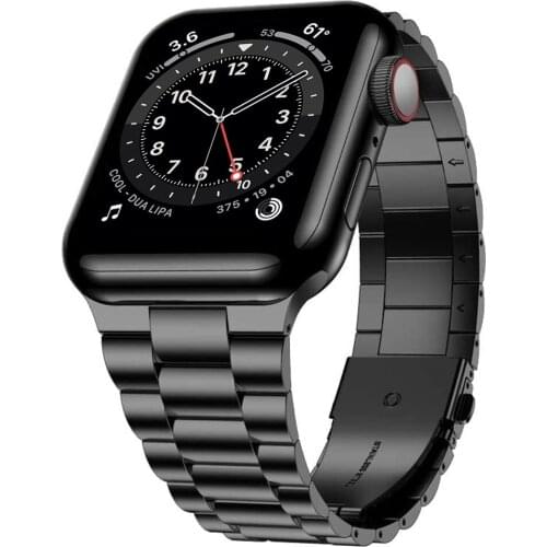 For apple watch band Series 6 5 4 SE 44mm 40mm strap for iwatch bands 42mm 38mm Ultra Thin Stainless Steel Business bracelet