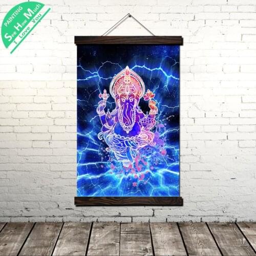 Shiva Ganesh Hinduism Modern Wall Art Print Pop Art Print Picture And Poster Hanging Scroll Canvas Painting Frame Home Decor