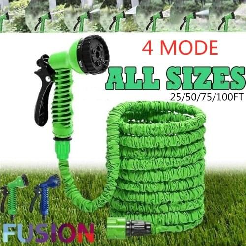 Garden Hose Magic Water Hose Watering Hose Flexible Expandable Reels Hose For Watering Connector Blue Green 25-175FT Dropship