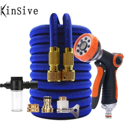 NEW High Pressure Expandable Garden Watering Hose Set Flexible Magic Water Hose Pipe Car Wash Hoses Water Gun Foam Noozle