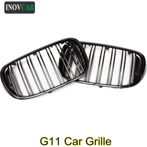 Replacement G11 Front Bumper Mesh Grille For B-MW 7 Series G11 730i 740i 750i Gloss Black Racing Grille 2015-IN