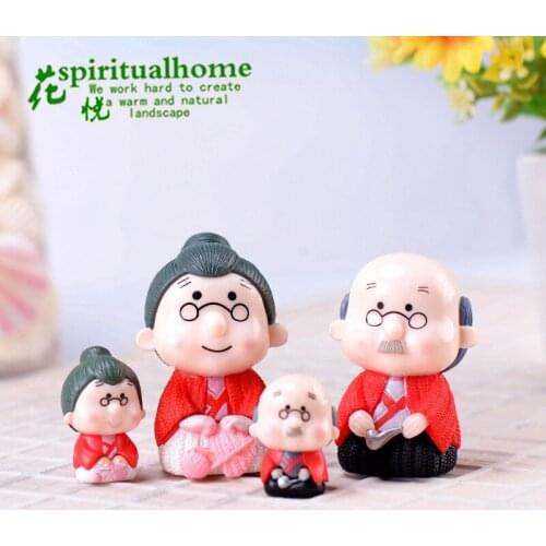 Grandparent Figurines Fairy Garden Miniatures Micro Landscape 1 pc DIY Handicraft Home Ornaments PVC Wedding Party Decor