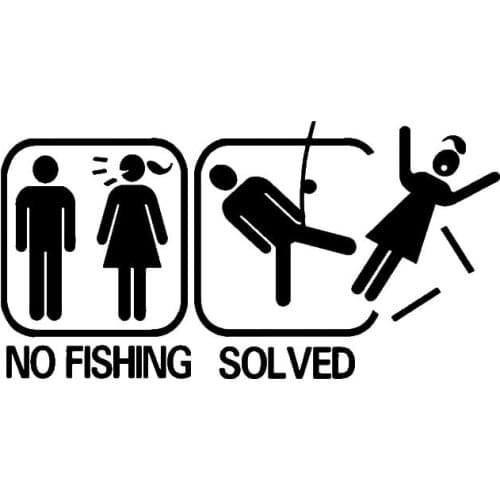 NO Fishing SOLVED Reflective Car Stickers Glue Sticker Car Body Oem Window 9.5 PVC 18 Not Packaged Changsen