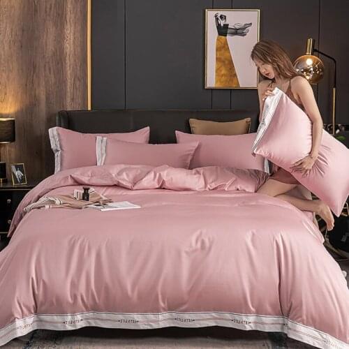 WOSTAR 100% Cotton 100CT luxury bedding set king size adult quilt cover bed sheet and pillowcase home textile bedroom decoration