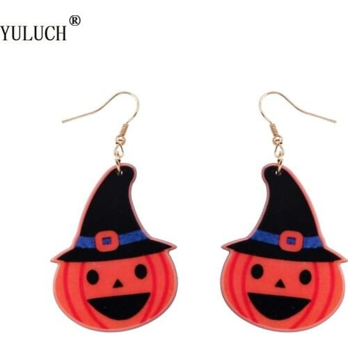 YULUCH 2018 New Arrival Pumpkin Cap Earrings Punk Style Fashion Jewelry For Woman Girls Gifts As All Saints'Day