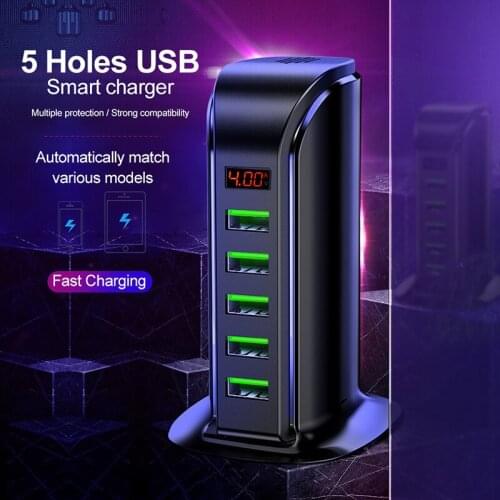 5 Ports USB Hub Charger US Plug Multifunction Fast Charging Station Dock Universal Phones MP3 MP4 Camera USB Desktop Charger