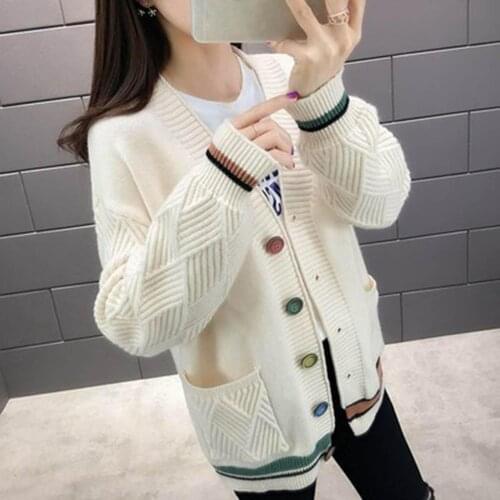 Women Casual V Neck Button Long Sleeve Basic Knit Sweater Cardigan Knitwear Coat Womens Clothing женская куртка femme veste