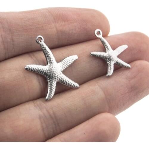 100% stainless steel starfish charms for jewelry making wholesale 100pcs