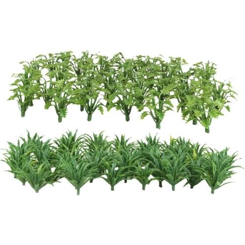100pcs Grass Bushes Model Railroad Wargame Train Diorama Scenery 3.3-4.5cm
