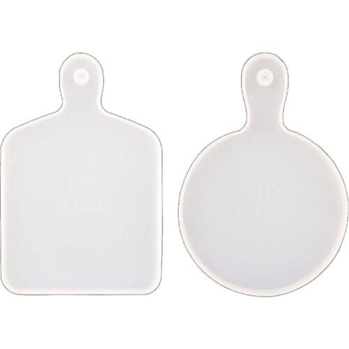 2 Pcs Handle Tray Epoxy Resin Mold Coaster Cup Mat Silicone Mould DIY Crafts Home Decorations Ornaments Casting Tool