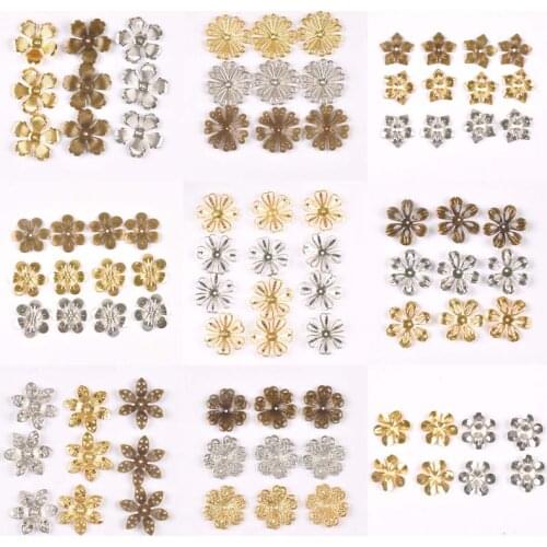 20pcs 10 Style Metal Crafts Wraps Filigree Flowers Connectors Embellishments For Scrapbooking DIY Home Decor Handicraft yk0762