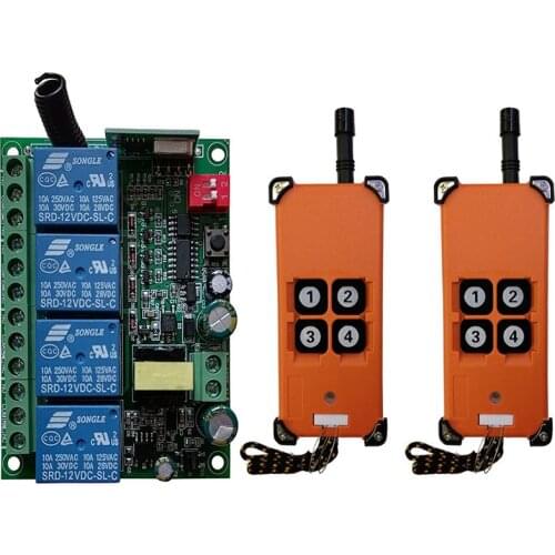 3000m AC 220V 4CH Radio Controller RF Wireless Remote Control Overhead travelling crane System Receiver + Numer button Remote