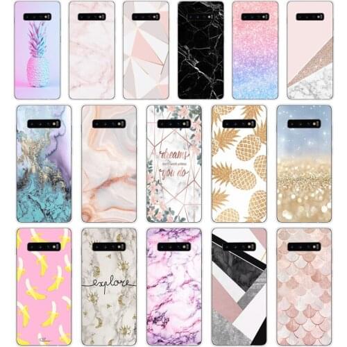 347FG pink white blue marble Soft Silicone Tpu Cover Case for Samsung Galaxy A01 A10 M11 M21 S10 S20 J1 2016 Plus case