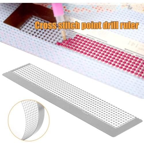 408 Holes DIY Diamond Painting Tools Drawing Ruler Scale Round Drill Cross Stitch Point Drill Net Ruler Embroidery Accessories