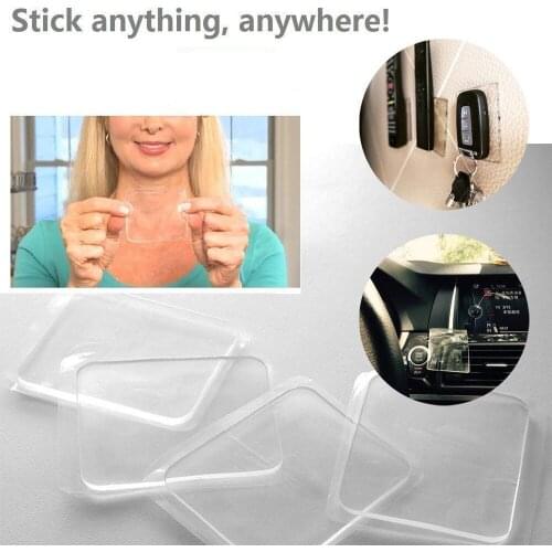 5 Pcs Grip Sticky Anti Slip Pads Kitchen Car Holder Super Easy Gripping Pad Washable and Reusable Practical Stickers *70