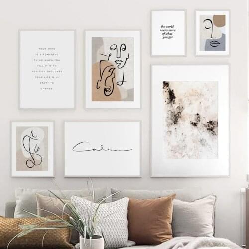 Abstract Line The Body Art Quotes Stained Wall Art Canvas Painting Nordic Posters And Prints Wall Pictures For Living Room Decor