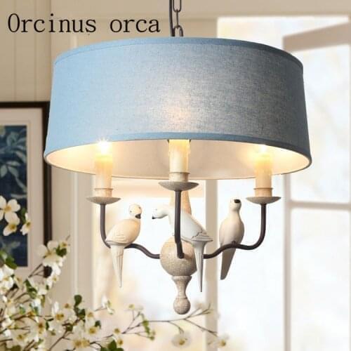 American country Bird Pendant lamp living room bedroom dining room study Nordic simplicity warm resin Chandelier free shipping