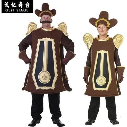 Halloween Kids Adults Men Boy Alarm Clock Cosplay Clothes Stage Beauty and the Beast Performance Props Alarm clock Costumes