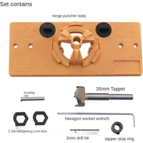 35MM Cup Style Hinge Boring Jig Drill Guide Set Door Hole Template For Carpenter Woodworking DIY Tools