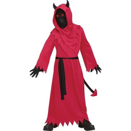 Purim Kids Devil&Grim Reaper Costume Halloween Boy Scary Red Devil Robe Cosplay Children Costumes Party Dress-up