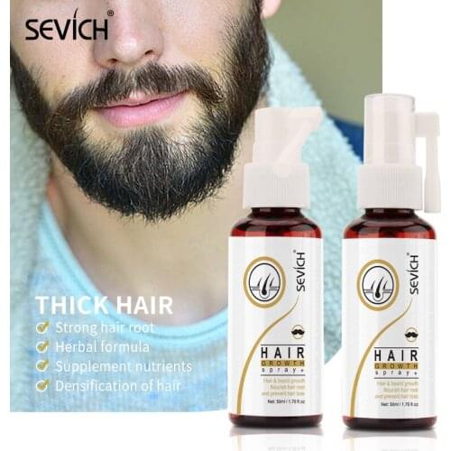 Beard Growth Essential Spray for Men Ginger Natural Beard Care Fast Hair Growth Oil Anti Hair Loss Treatment Product Sevich 50ml