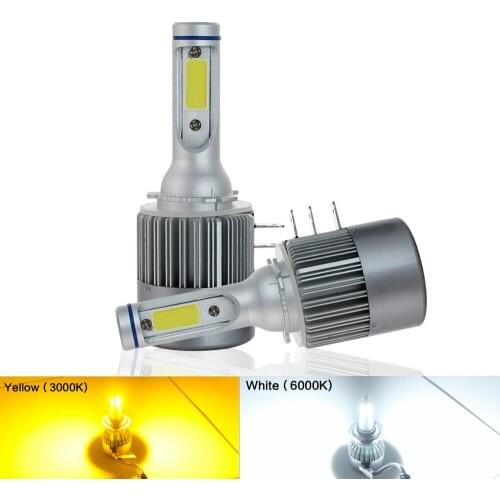 2pcs H1 H3 H4 H7 H11 9005 9007 H15 LED Headlight High Beam Day time Running Light Head Front Lamp Audi Mercedes For Golf