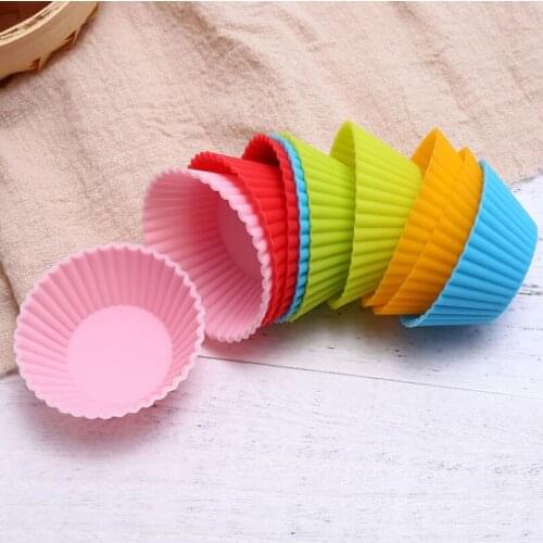 Candy Color Cupcake Liners Mold Round Silicone Cupcake Tool Bakeware Pastry Tools LX1855