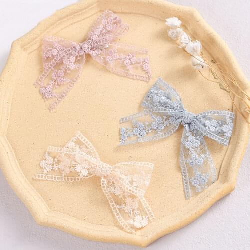 Lace Girls Hairband Lovely Embroided Baby Hair Clips Floral Summer Children Headband Autumn Hairpins Kids Hair Accessories