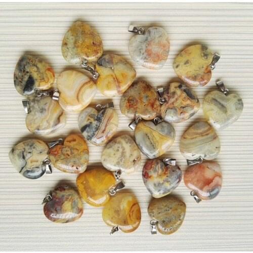 Fashion 20MM natural crazy onyx heart shape pendants for jewelry making 24pcs 50pcs/lot Wholesale free shipping