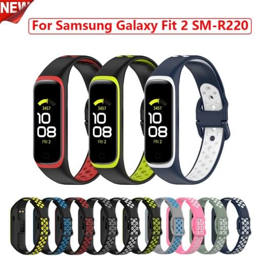 2021 Soft Silicone Strap For Samsung Galaxy Fit2 R220 Sports Bracelet Band Replacement For Samsung Galaxy Fit2 Smart Accessories