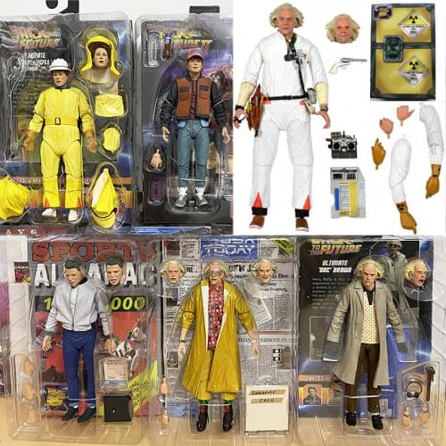 Marty McFly Doc Brown Figure NECA Back To The Future Ⅱ Sports Almanac Martin Biff Tannen Model Toy Doll