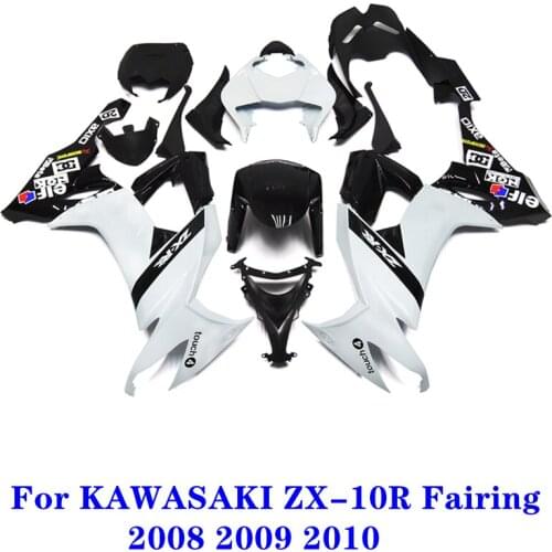 New ABS Motorcycle Whole Fairings kit Fit for Kawasaki Ninja ZX-10R 08 09 10 ZX10R 2008 2009 2010 White Black Cool 08-09