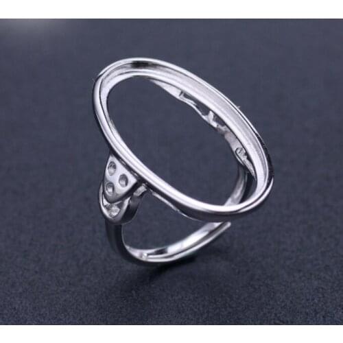 15*27mm 925 STERLING SILVER girl women Semi Mount Bases Blanks base blank Pad ring Setting wedding jewelry findings diy A2071