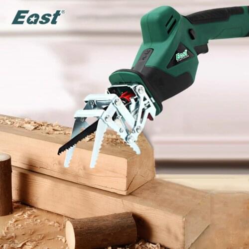 East 10.8V Lithium Battery Rechargeable Reciprocating Saw ET1510 for Wood Metal Cutting DIY Electric Saws Garden Tools Green
