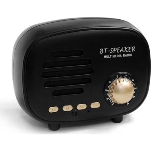 Knob Volume Adjustment Mini Bluetooth-compatible Speaker Portable FM Radio Speaker Support USB TF Card Play