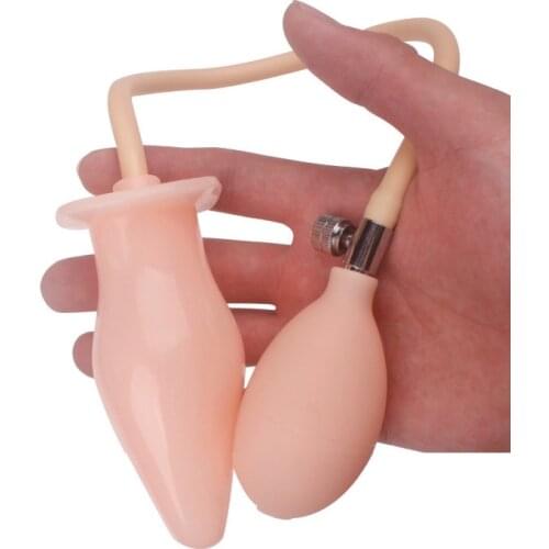 Silicone Anal Inflatable Plug Expander Anal Expander Anal Dilator Enema Nozzle Expanding Anus Enlarge Enema Plug Inflatable