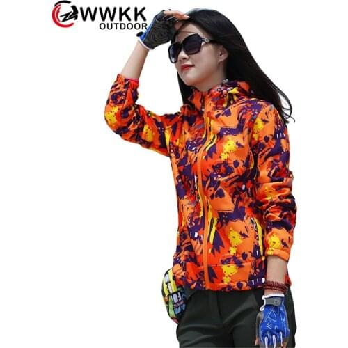 WWKK New Hiking Jacket Camouflage Hots Fashion Women Waterproof Breathable Protection Coats Outdoor Sport Hoodies Zipper Jackets