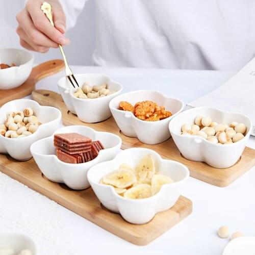 Japanese Home Fruit Platter Ceramic Combination Multi Compartment Ceramic Snack Tray