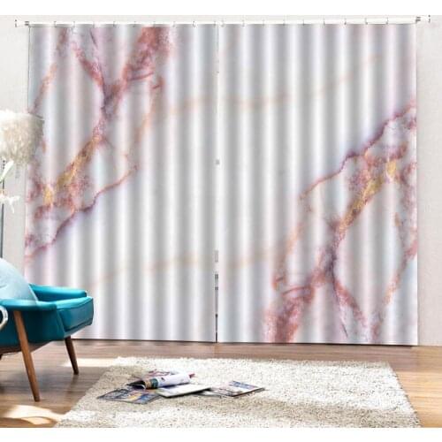3D Digital Print blackout Marble Curtain For Living room Home Decor living room blackout home drapes