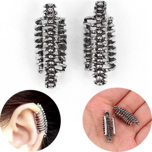 Bohomia Vintage Punk Rock Style Skull Spine Earrings Ear Cuff For Women No Pierced Ear Clip Bone Earrings Trendy Classic Design