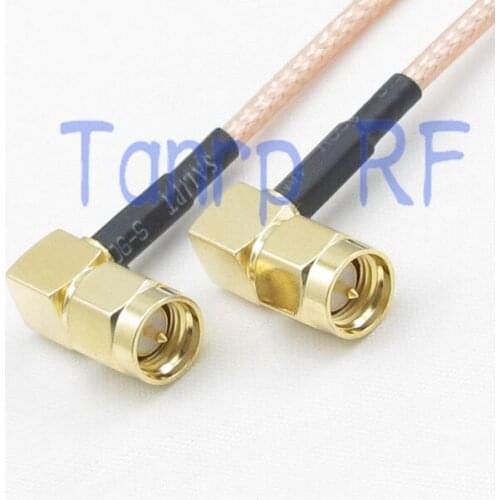 2PCS 20inch SMA male right angle to plug right angle RF connector 50CM Pigtail coaxial jumper cable RG316 extension cable