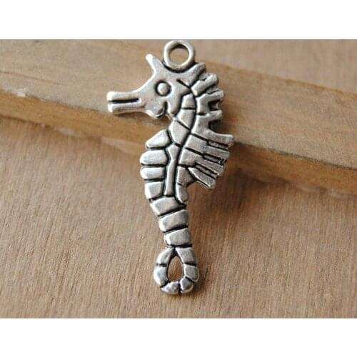 20 pcs Silver Color and Bronze Sea Horse sea creature Hippocampus Charm Pendant Fit Jewelry Making