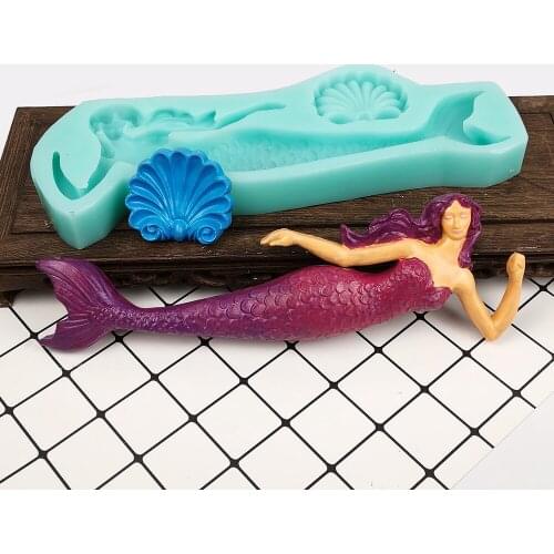 3D Mermaid Forms For Candle Silicone Mold Fondant Chocolate Ice Cream Decor Cake Baking Tools