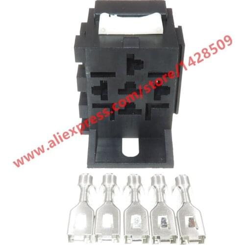 5 Sets 5 Pin Automotive Insurance Relay Plug Relay Holders For Auto Cars