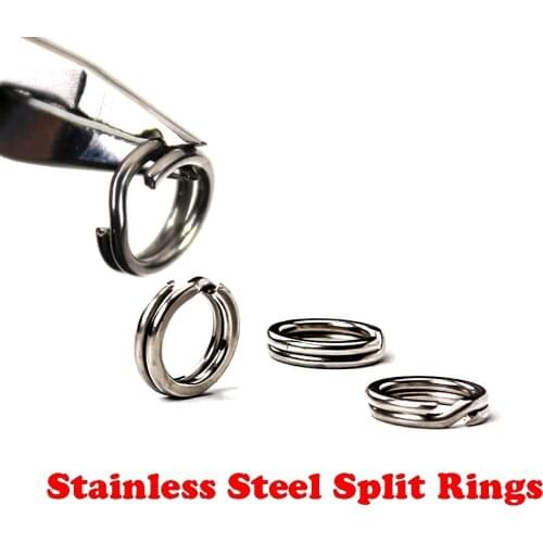 50Pcs/lot Fishing Rings Stainless Steel Split Rings Swivel Lure Connector Fishing Lure Accessories
